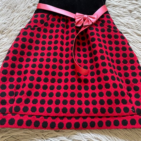 Girls Red and Black Polkadot Dress - Picture 3 of 6